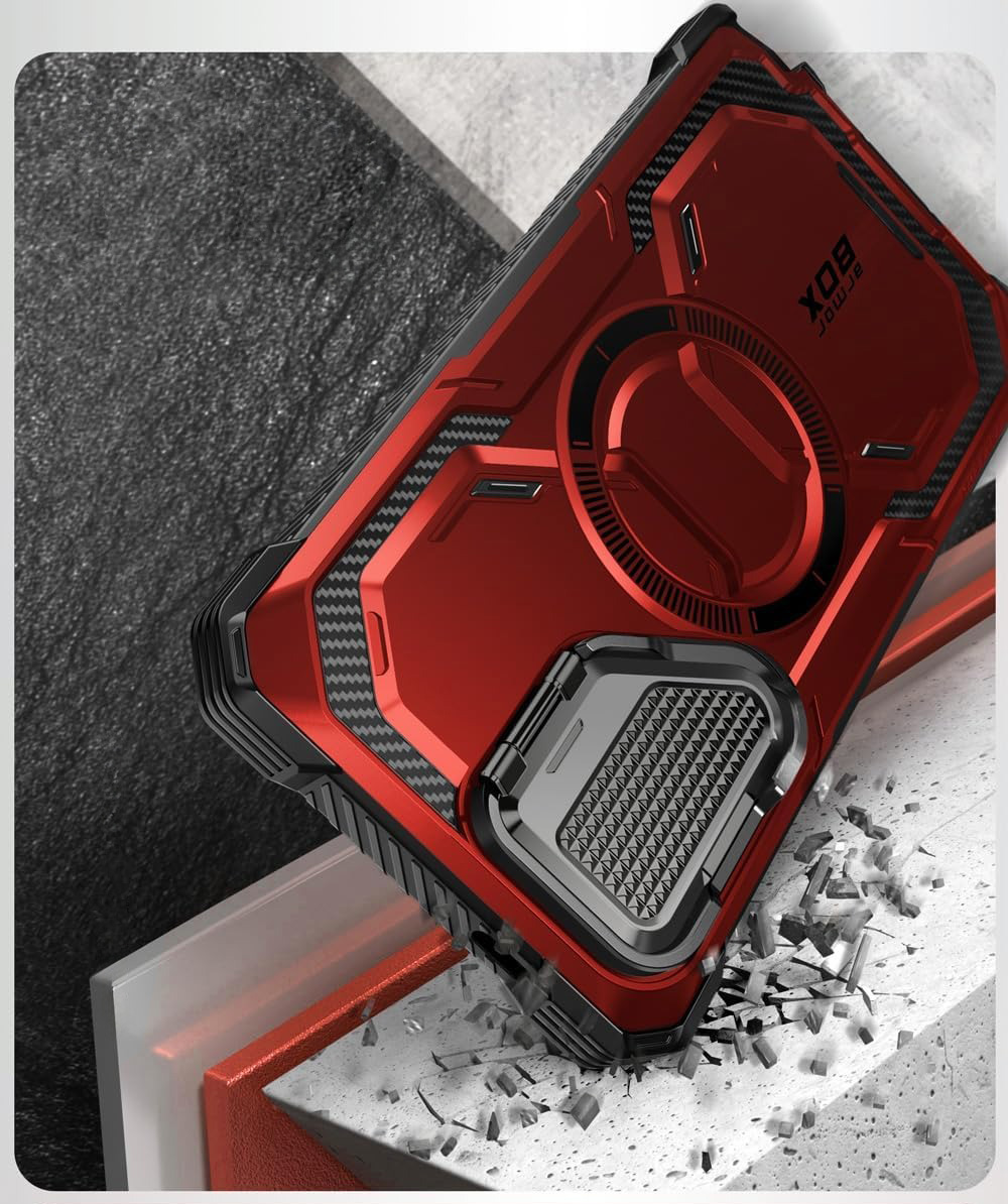 Etui pancerne Supcase i-Blason Armorbox Mag do Galaxy S24 Ultra, czerwone